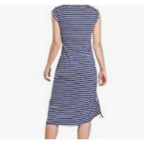 Toad & Co Samba Muse Midi Women's Dress Blue White Striped 🆕 FAST🏃‍♀️⚡🚚💥 - Picture 3 of 6